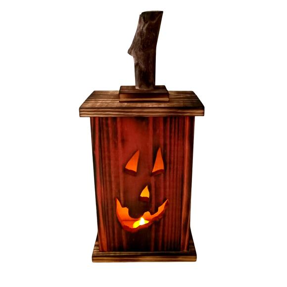 Handcrafted Pumkin Lantern 17in. Tall Tealight Jack O Lanter - Picture 1 of 6